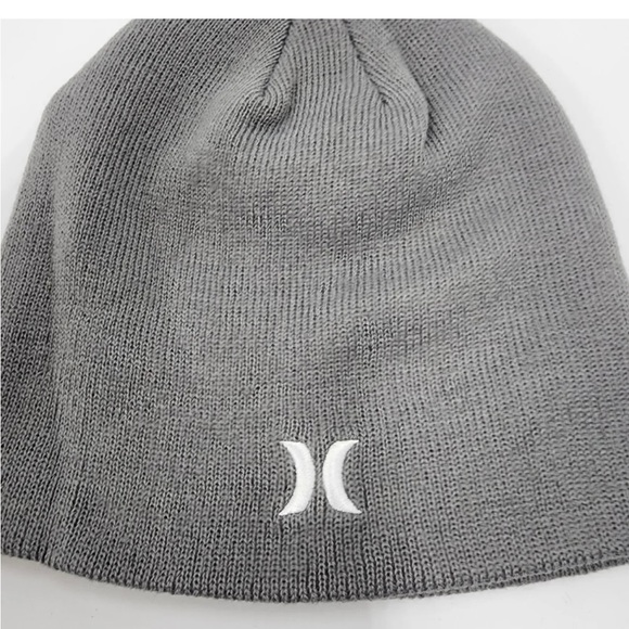 Hurley Icon Staple Beanie Men's One Size Gray Embroidered Logo - Picture 2 of 9